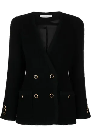 Alessandra Rich Blazer en tweed à boutonnière croisée