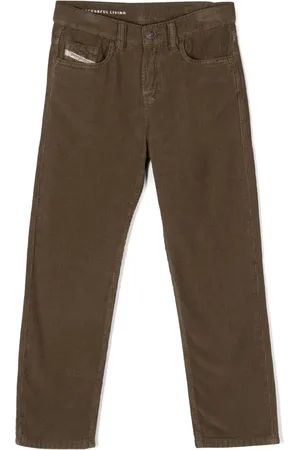 Diesel Pantalon en velours côtelé à patch logo