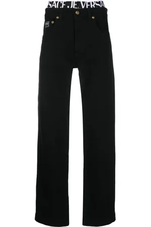 VERSACE Jean droit à bande logo