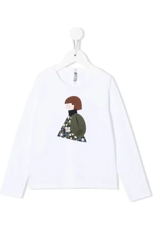Il gufo T-shirt brodé à manches longues