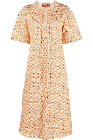 Colville Robe mi-longue imprimée à laçage