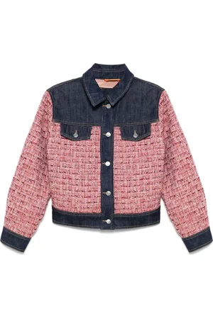 HUGO BOSS Veste en tweed à empiècements en jean