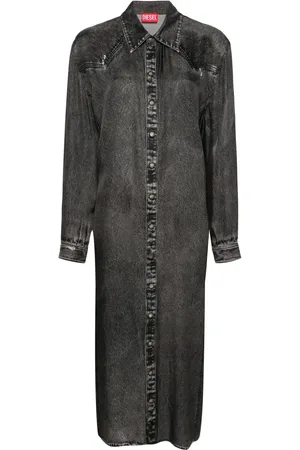 Diesel Robe-chemise à imprimé jean