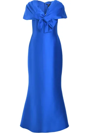 Badgley Mischka Robe longue à épaules croisées