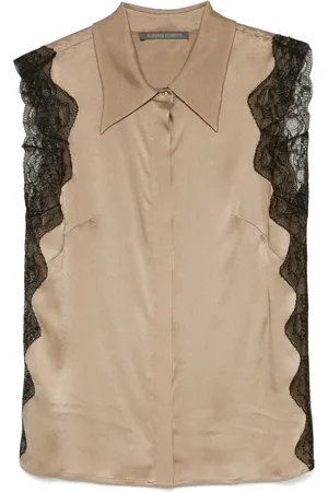 Alberta Ferretti Chemise à empiècements en dentelle