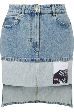 Moschino Jupe en jean à applique logo