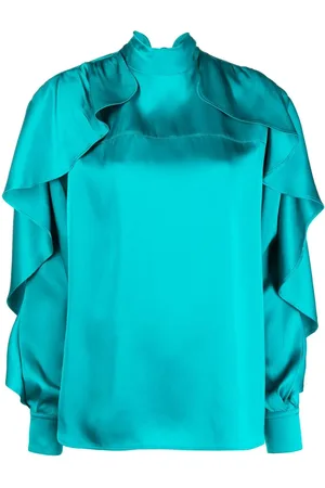 Colville Blouse satinée à manches volantées