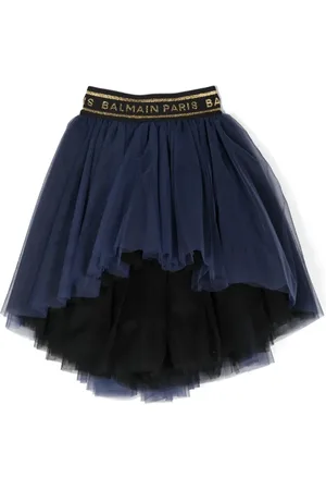 Balmain Jupe en tulle à ceinture logo