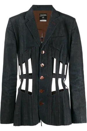 Jean Paul Gaultier Blazer en jean à détails de découpes