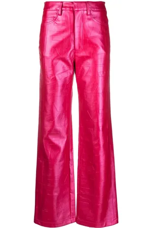 ROTATE Pantalon métallisé à logo embossé