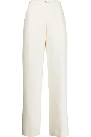 Gia Studios Pantalon ample en laine et soie mélangées