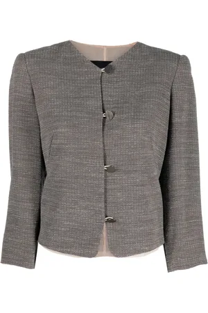 Giorgio Armani Veste boutonnée à design sans col (années 2000)