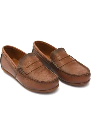 M. Moustache Mocassins en cuir à entaille penny