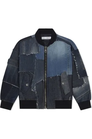 Dolce & Gabbana Veste bomber en jean patchwork à plaque logo