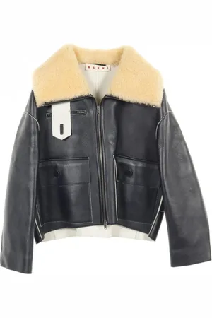 Marni Veste en cuir à épaules tombantes (années 2010)