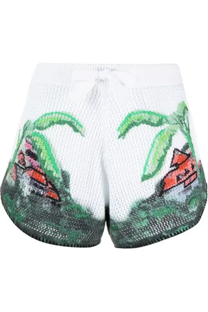 AMIRI Short en crochet à imprimé graphique