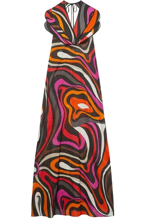 Puccini Robe en coton à imprimé abstrait