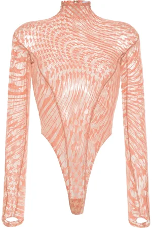 MUGLER Body en résille à imprimé étoiles