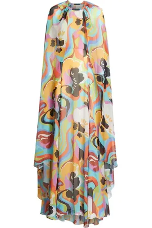 Etro Robe imprimée en soie à effet cape