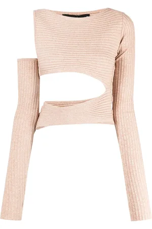 ANDREADAMO Haut asymétrique à design nervuré