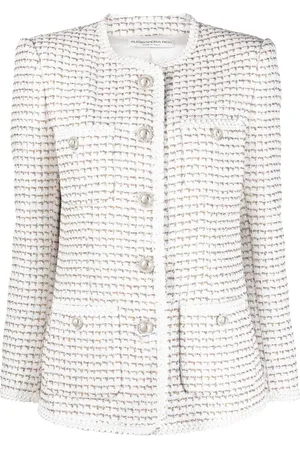 Alessandra Rich Veste boutonnée à col rond