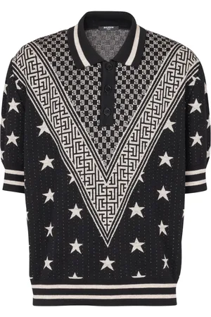 Balmain Polo Monogram Stars en maille