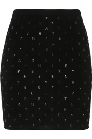 Elisabetta Franchi Minijupe à logo strassé