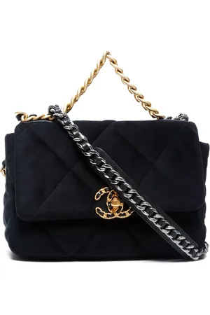 CHANEL Sac porté épaule en velours (2020)