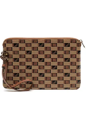 MOREAU Pochette en cuir à imprimé monogrammé