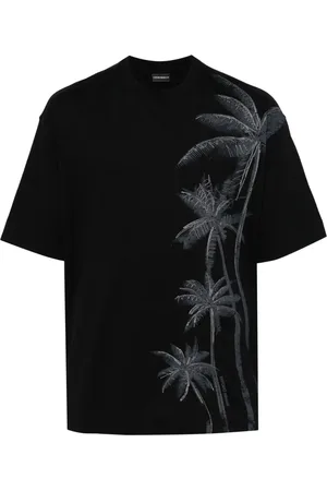 Emporio Armani Chemise en coton à imprimé graphique