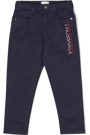 Trussardi Pantalon chino à logo brodé