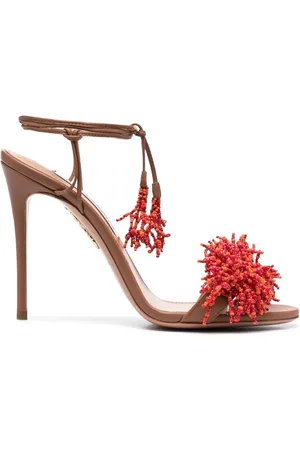 Aquazzura Sandales ornées de perles à talon haut