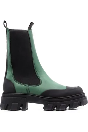 Ganni Bottines en cuir à design colour block