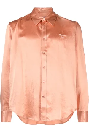 MARTINE ROSE Chemise en satin à logo brodé