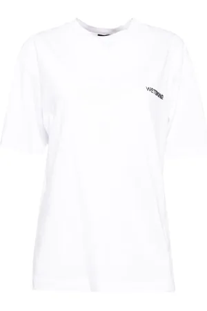 We11 Done T-shirt à logo en perles