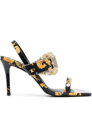 VERSACE Sandales imprimées à bout carré 85 mm