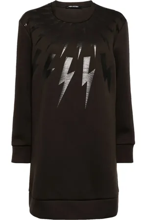 Neil Barrett Robe imprimée Lightening Bold à coupe courte