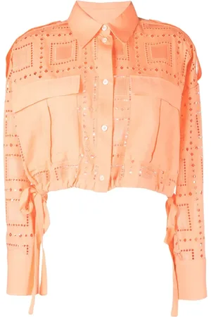 Msgm Chemise crop en broderie anglaise