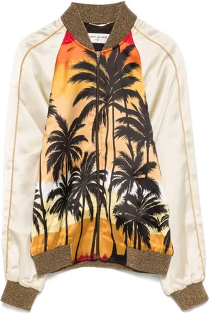 Saint Laurent Veste bomber à imprimé palmier