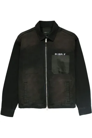 Purple Brand Veste en jean à logo imprimé