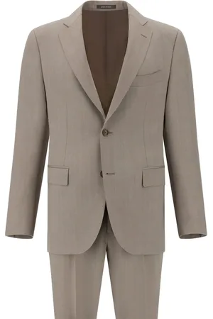 Boggi Milano Costume en laine vierge à chevrons