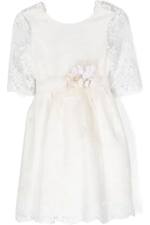 Mimilù Robe en tulle à fleurs appliquées