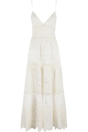 Ermanno Firenze Robe mi-longue à broderie anglaise