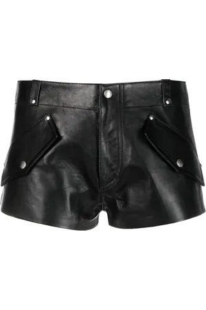 Durazzi Milano Short court en cuir à poches rabat