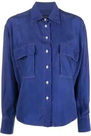 Gucci Chemise en soie à coutures contrastantes (années 1990)