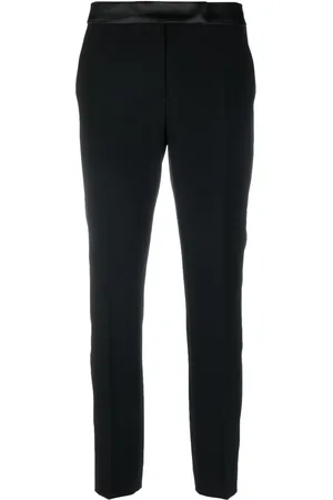 Max Mara Pantalon slim à bordure satiné