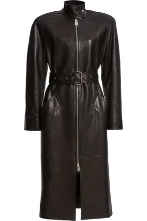 Khaite Manteau en cuir The Bobbie à taille ceinturée