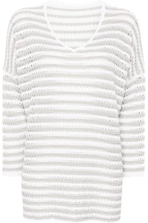 LE TRICOT PERUGIA Pull en maille ajourée à rayures