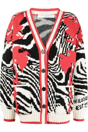Serafini Cardigan en laine vierge à motif zébré