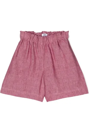 Il gufo Short en lin à taille élastiquée